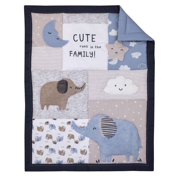 Carter’s® 3pc. Blue Elephant Nursery Crib Bedding Set
