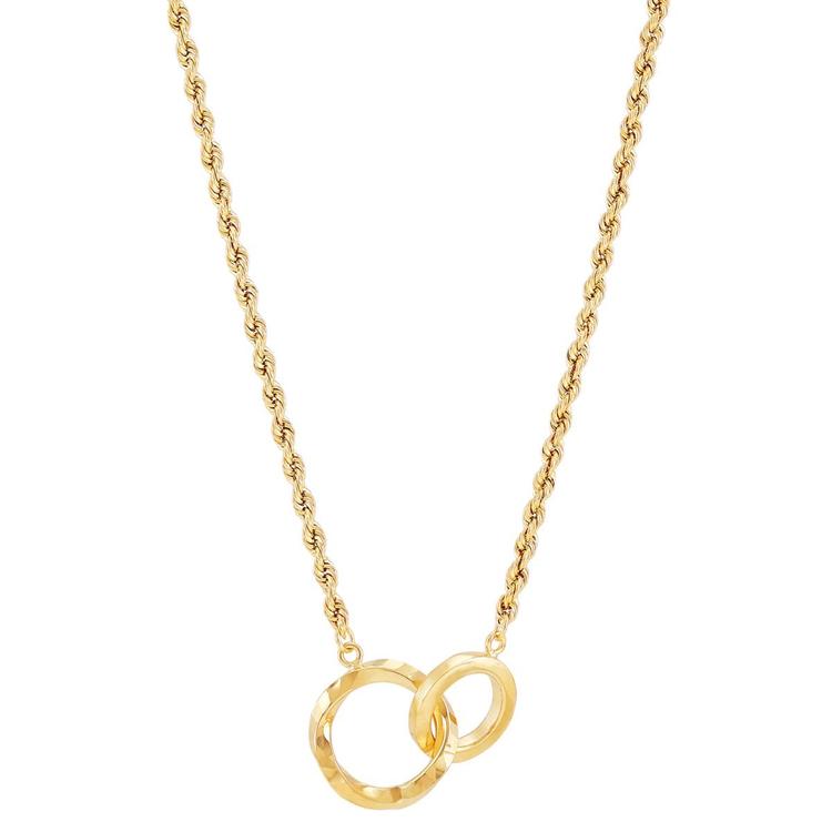 Gold Classics(tm) Yellow Gold Twist & Plain Interlock Chain Necklace