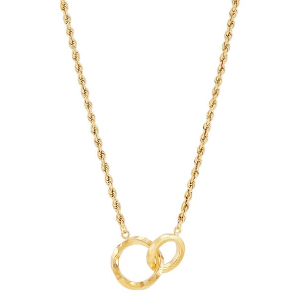Gold Classics(tm) Yellow Gold Twist & Plain Interlock Chain Necklace - image 
