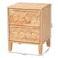 Baxton Studio Hosea Japandi Carved Honeycomb 2-Drawer Nightstand - image 8