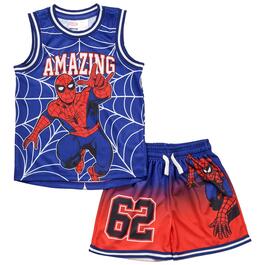 Boys &#40;4-7&#41; Isaac Morris 2pc. Spider-Man Jersey Basketball Set