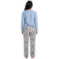 Womens Pink Laundry Butterflies Plush Folded Pajama Set - image 2