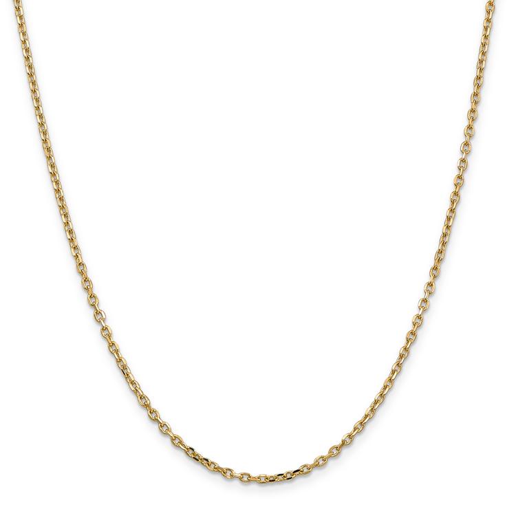 Gold Classics(tm) 2.2mm. 14k Diamond Cut Cable Chain Necklace