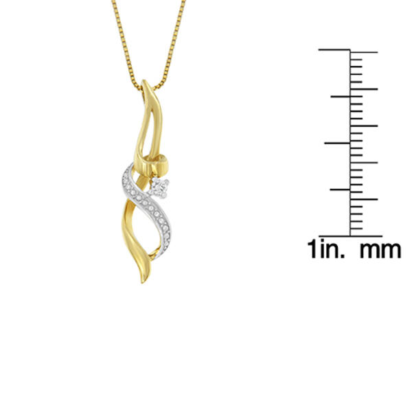 Espira 10kt. Gold 1/20ctw. Diamond Accent Swirl Necklace