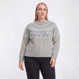 Plus Size Preswick & Moore® Long Sleeve Fair Isle Sweater