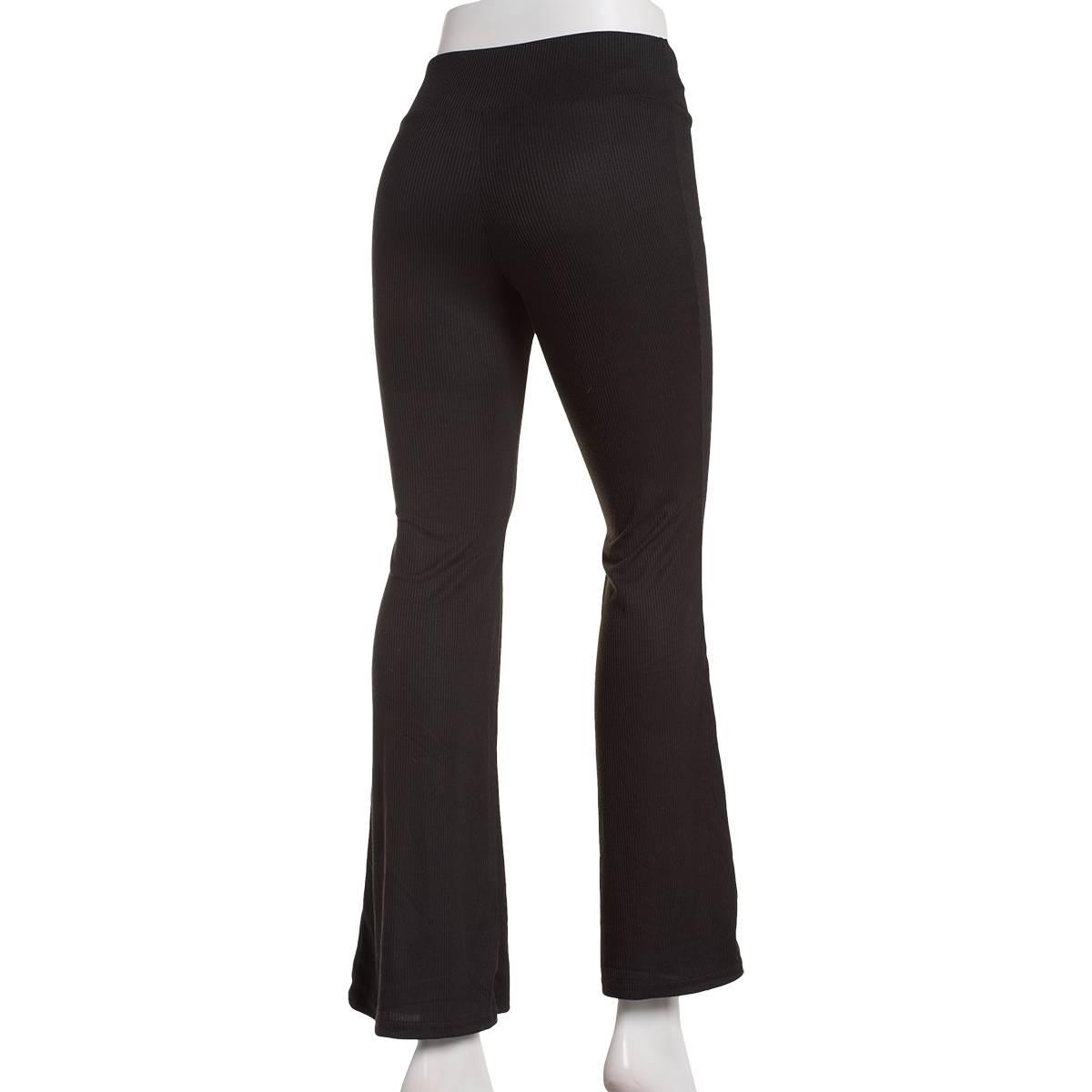 Juniors Derek Heart High Rise Ribbed Flare Leggings