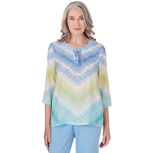 Womens Alfred Dunner Hyannisport Woven Tie Dye Chevron Blouse Boscov's