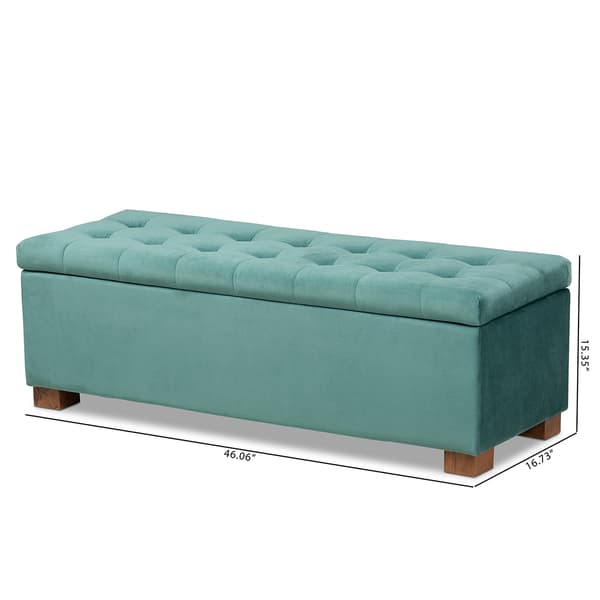 Baxton Studio Roanoke Grid Tufted Storage Ottoman Bench