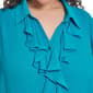 Plus Size Calvin Klein Short Flutter Sleeve Ruffle Front Blouse - image 4