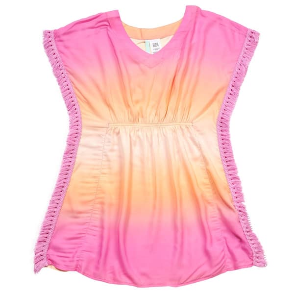 Girls (7-16) Breaking Waves Fringe Ombre Cover-Up