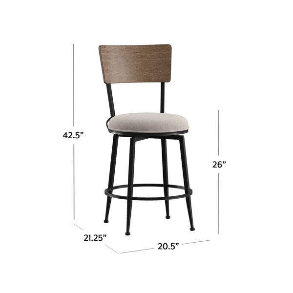 HH2 Home Creason Commercial Grade Counter Height Swivel Stool