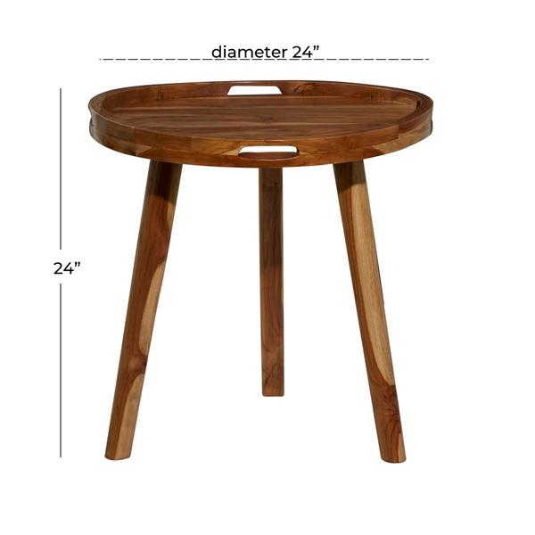 9th & Pike® Brown Teak Wood Contemporary Accent Table