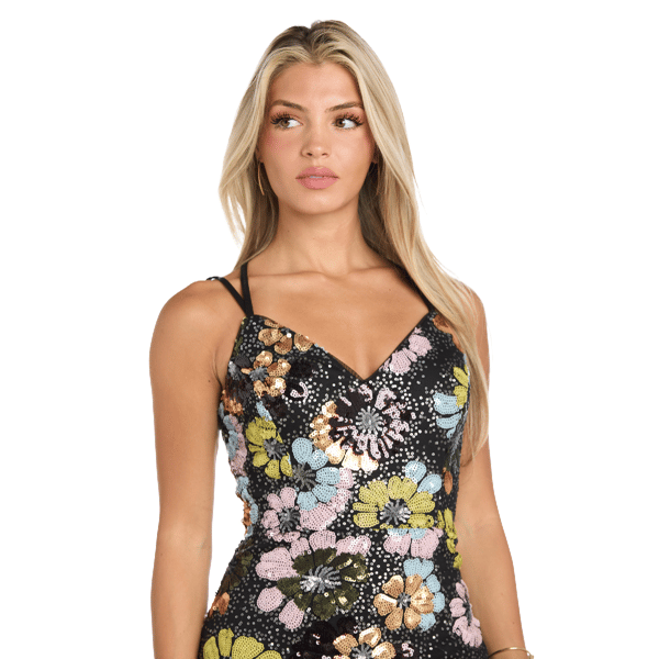 Juniors Morgan &amp; Co. Sequin Floral Sheath Dress