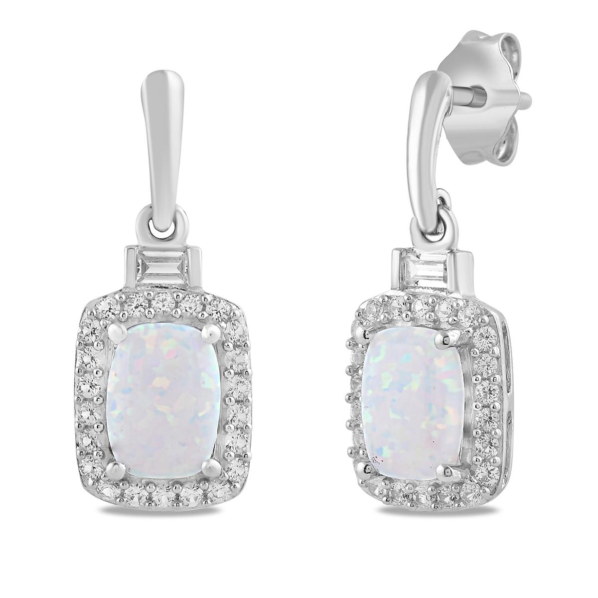 Gemstone Classics™ Sterling Silver Created Cushion Opal...