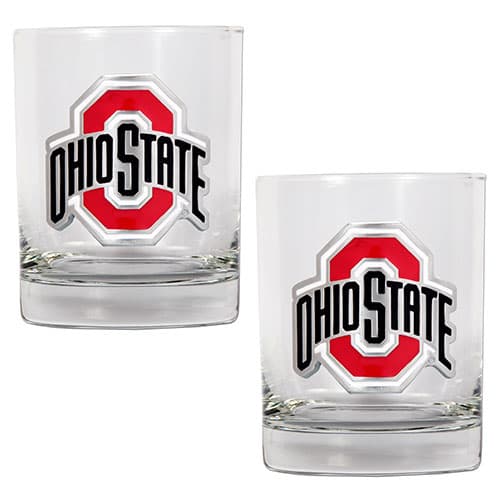 NCAA Ohio State Buckeyes 2pc. Rocks Glass Set