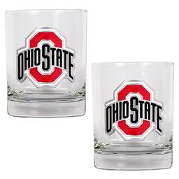 NCAA Ohio State Buckeyes 2pc. Rocks Glass Set