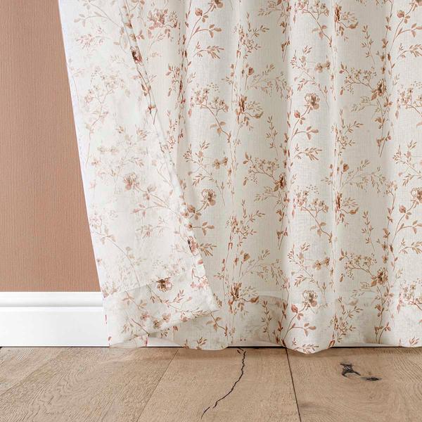 Lioren Floral Print Sheer Curtain Pair