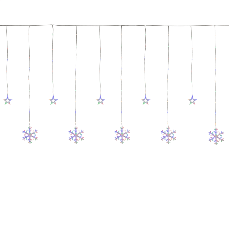 Northlight 4.75ft. LED Star & Snowflake Curtain Christmas Lights