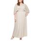 Plus Size SLNY Glitter Mesh Capelet Gown - image 1