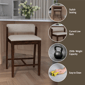 HH2 Home Dresden Walnut Fabric Counter Height Stool - image 10