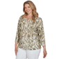 Plus Size Hearts of Palm Tropical Twist 3/4 Sleeve Blouse - image 3