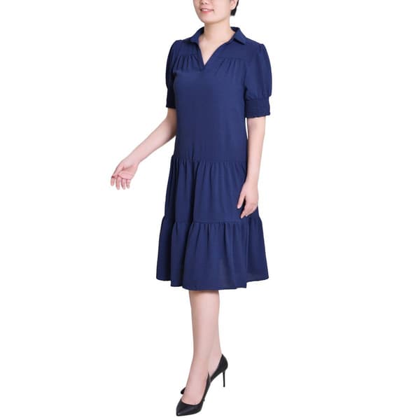 Petite NY Collection Elbow Sleeve Airflow Dress - image 