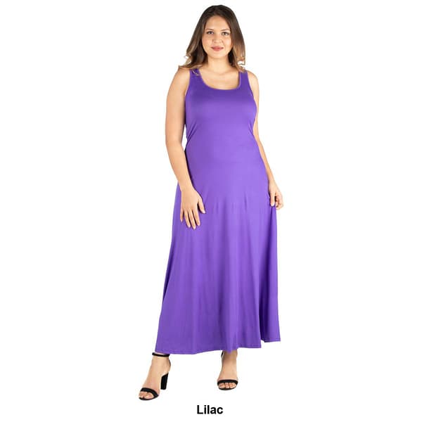 Plus Size 24/7 Comfort Apparel Sleeveless A-Line Tank Maxi Dress