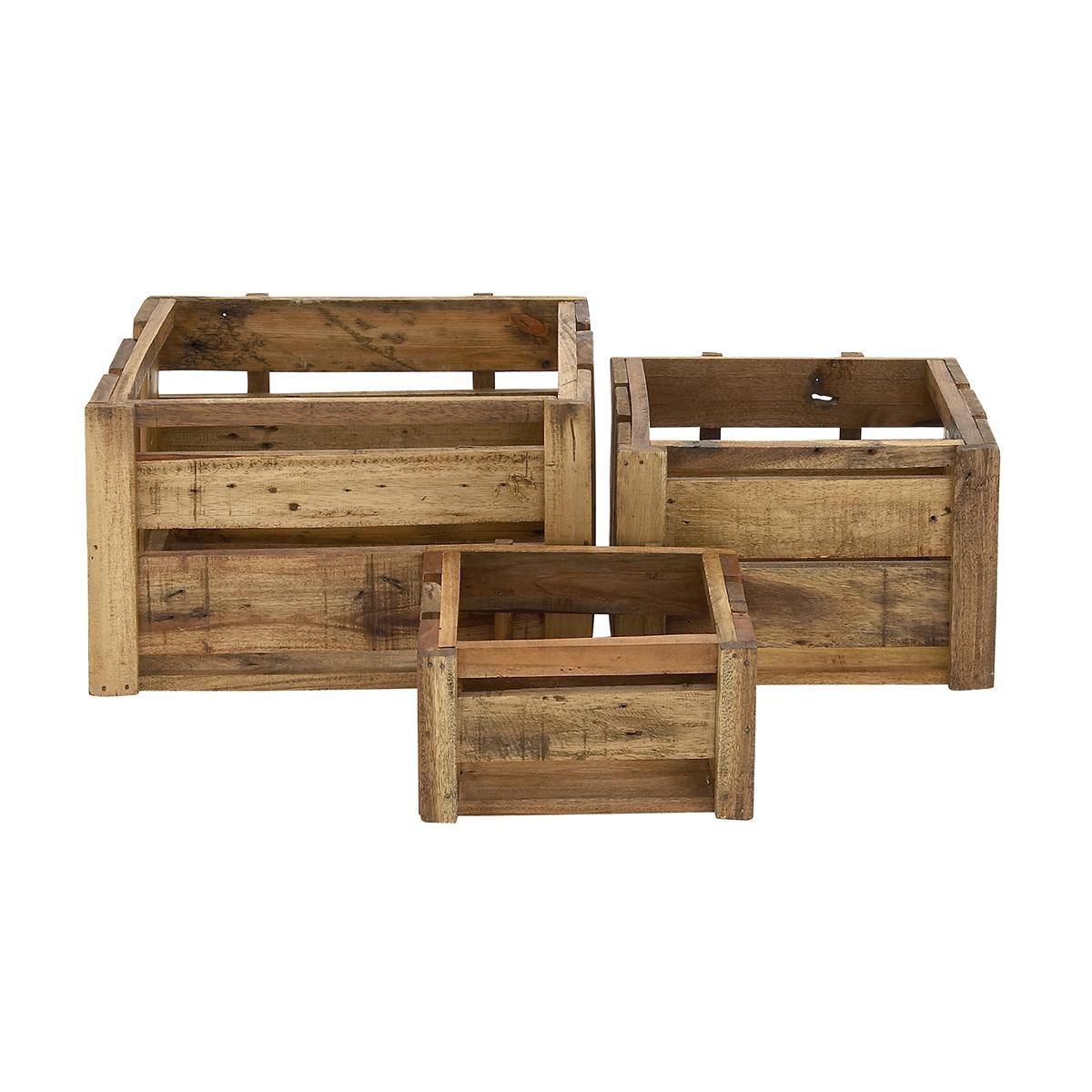 9th & Pike® Farmhouse Pine Wood Crates - Set of 3