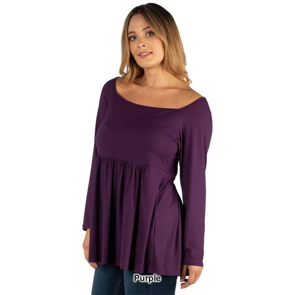 Plus Size 24/7 Comfort Apparel Solid Empire Waist Tunic Top