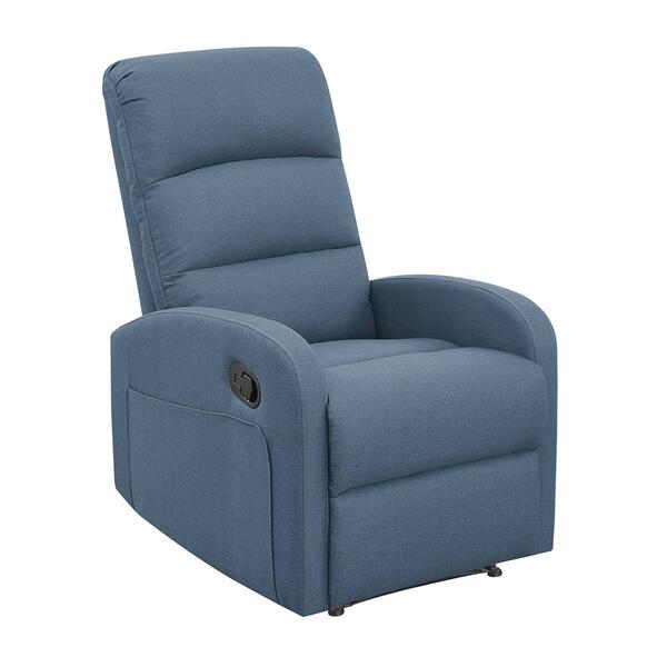 New Ridge Home Goods Charlotte Manual Upholstered Recliner - Blue - image 