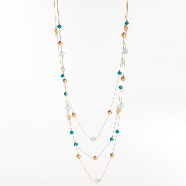 Ashley Cooper(tm) Chain Strands Beaded Layered Necklace - image 