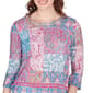 Womens Ruby Rd. Global Luxe Shangri La Patchwork Tee - image 3