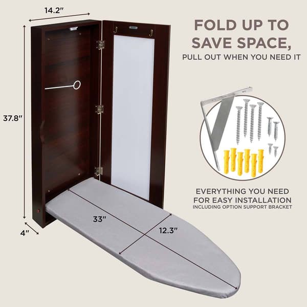 Ivation Wall Mounted Mirror Door Ironing Board