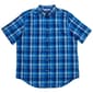Mens Big & Tall Chaps Poplin Plaid Button Down Shirt-Estate Blue - image 1