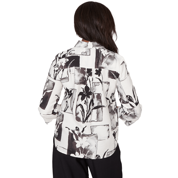 Womens Alfred Dunner Crowd Pleaser Abstract Floral Blouse
