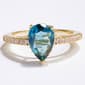 Ashley  Cooper(tm) Gold-Tone Teal Pear Stone Pave Ring - image 1