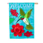 Evergreen Hummingbird Welcome Applique Garden Flag - image 1