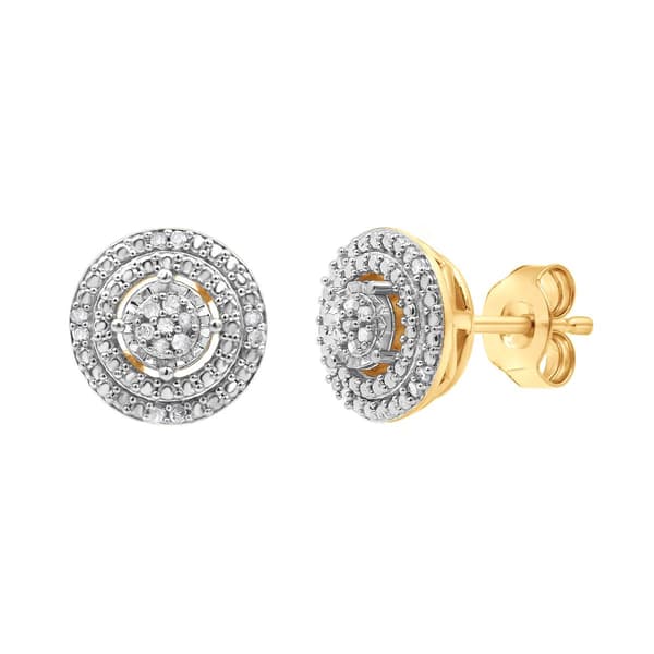 Diamond Classics&#8482; Gold Plated Diamond Stud Earrings