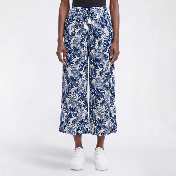 Petite Preswick & Moore(R) Tropical Leaf Cropped Palazzos - image 