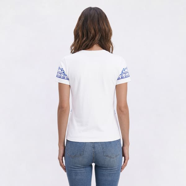 Womens Absolutely Famous Short Sleeve Crew Neck Floral Tee