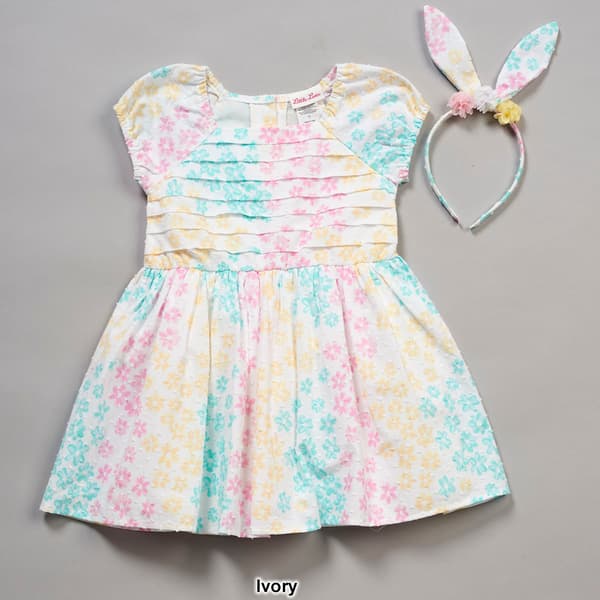 Toddler Girl Little Lass&#174; Floral Clip Dot Dress with Headband