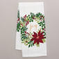 Poinsettia Foliage Wreath Kitchen Towel - image 1