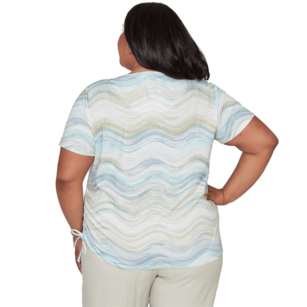 Plus Size Alfred Dunner Vintage Charm Wavy Stripe Blouse