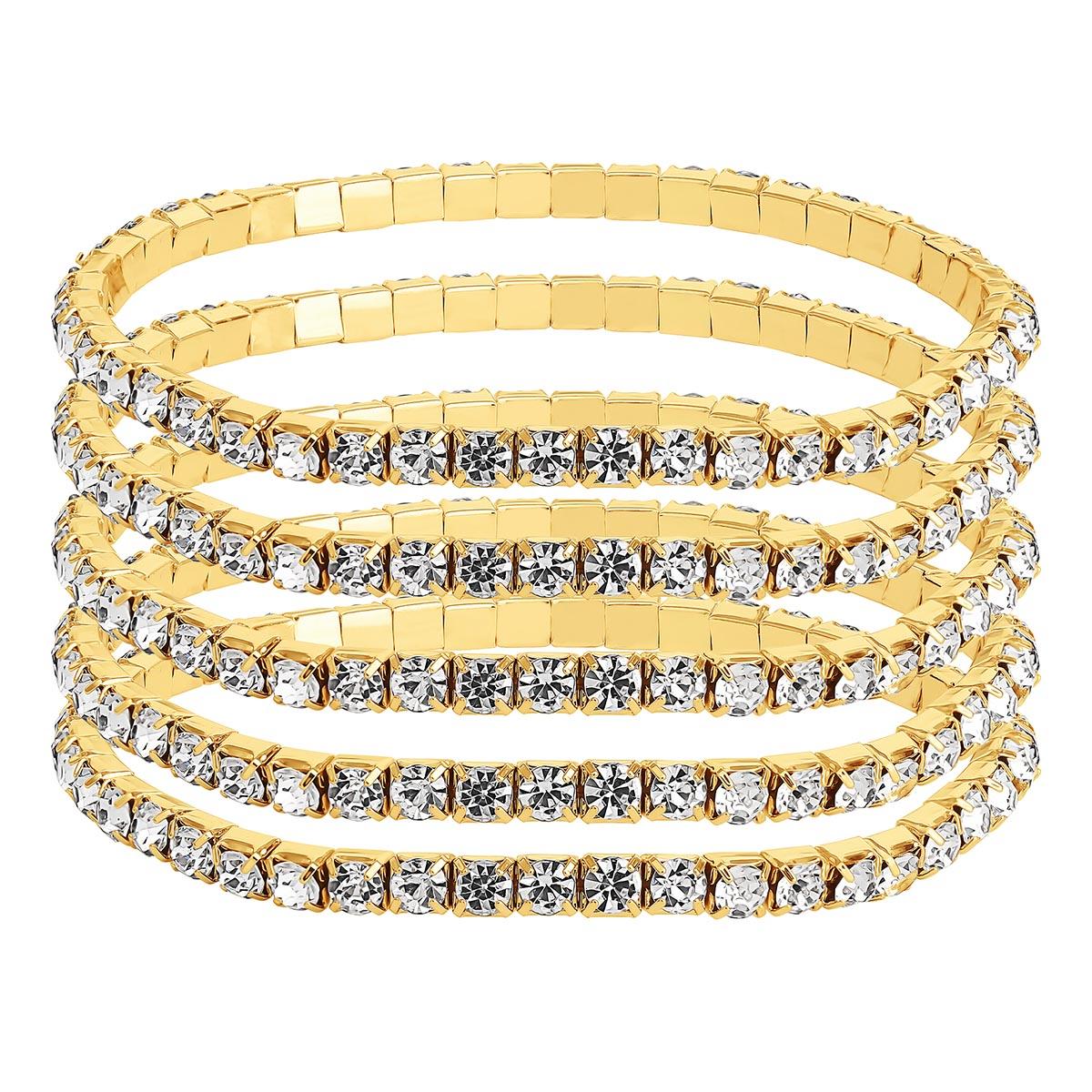 Jessica Simpson 5pc. AB Crystal Stretch Bracelets