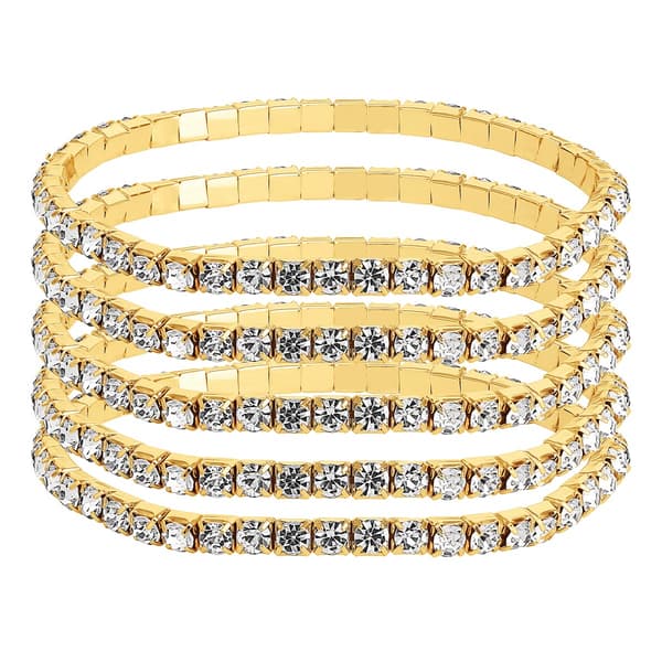 Jessica Simpson 5pc. AB Crystal Stretch Bracelets - image 
