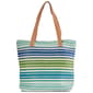Renshun Striped Straw Tote - Green/Blue - image 4