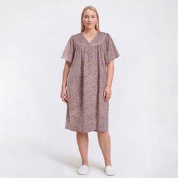 Plus Size Moon to Noon Trapunto Abstract Snap Robe