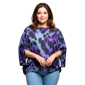 Plus Size 24/7 Comfort Apparel Purple Animal Boat Neck Blouse - image 1