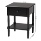 Baxton Studio Braith Farmhouse Black Wood 1-Drawer Nightstand - image 10