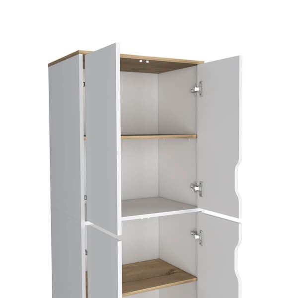 FM FURNITURE Zurich White Double Kitchen Pantry